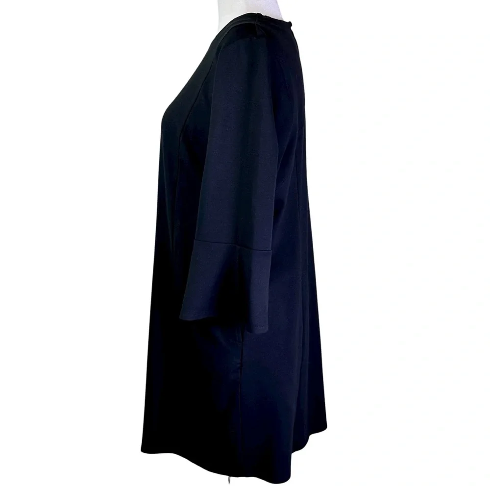 J. Jill Black Ponte 3/4 Sleeve Dress Size L Petite - Picture 4 of 12